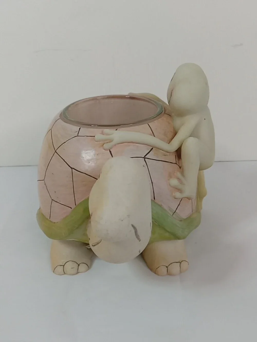 Vintage 1998 C.M.I. Designs Turtle And Frog Votive Candle Decorative Holder